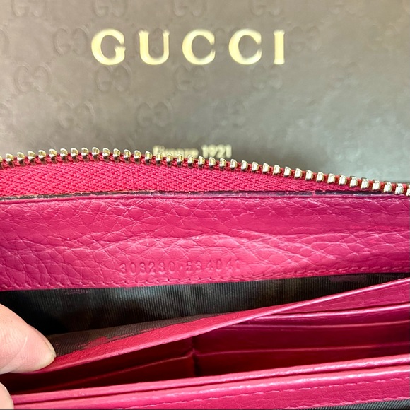 Gucci SOHO magenta pink leather wallet or crossbody with box - Picture 10 of 16